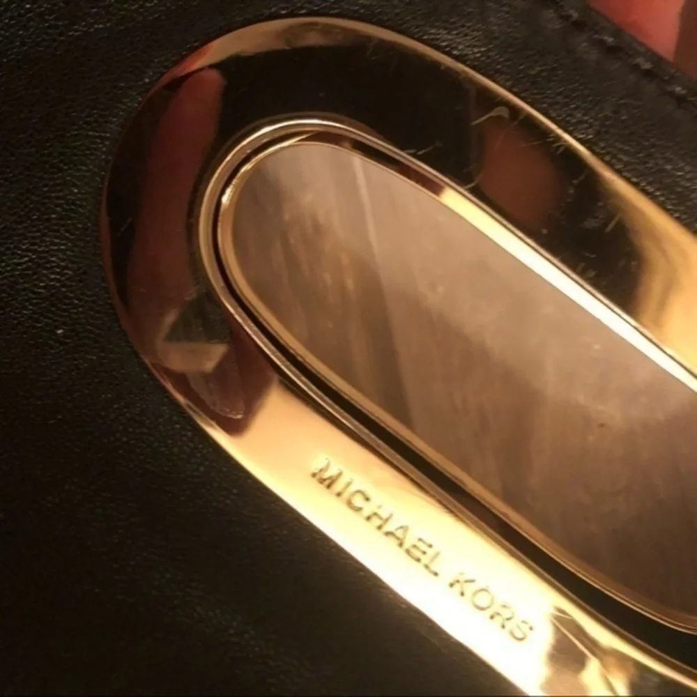 Michael kors black leather clutch bag